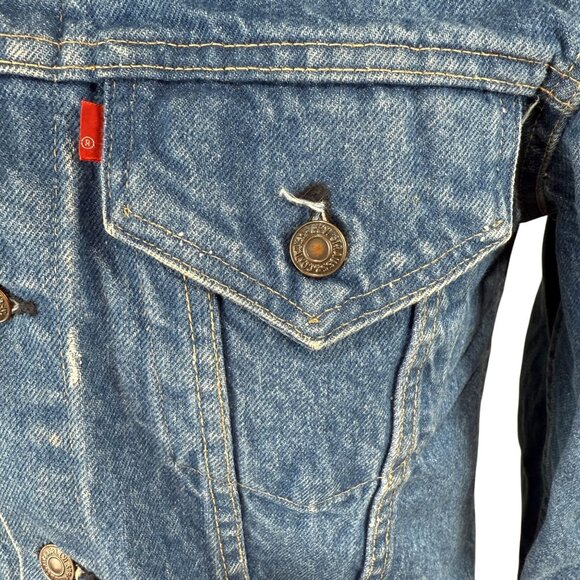Vintage Levis Strauss & Co. 70505 Denim Trucker Jacket Made In USA Size 36 Small - Picture 9 of 11